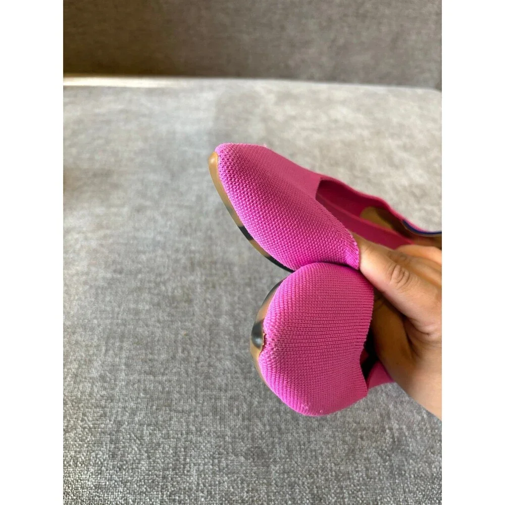 Rothys The Point Flats in bright fushia dragon fruit tortoiseshell size 7.5